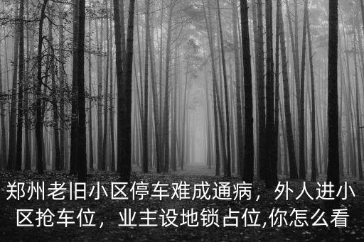 鄭州老舊小區(qū)停車難成通病，外人進(jìn)小區(qū)搶車位，業(yè)主設(shè)地鎖占位,你怎么看