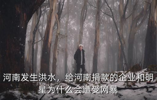 河南發生洪水，給河南捐款的企業和明星為什么會遭受網暴