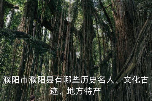 濮陽市濮陽縣有哪些歷史名人、文化古跡、地方特產