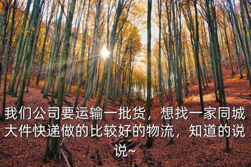 漯河市同城貨的運(yùn)輸有限公司怎么樣,現(xiàn)在做同城貨的貨運(yùn)怎么樣