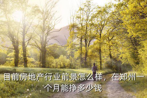目前房地產行業前景怎么樣，在鄭州一個月能掙多少錢