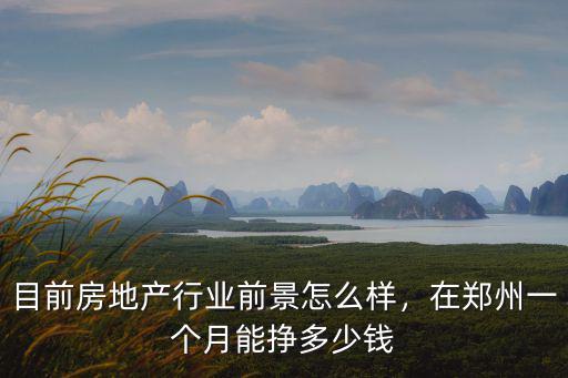 目前房地產行業前景怎么樣，在鄭州一個月能掙多少錢