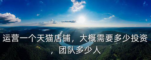 鄭州天貓運營工資一般多少,大概需要多少投資