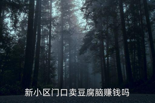 新小區門口賣豆腐腦賺錢嗎