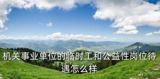 機關事業單位的臨時工和公益性崗位待遇怎么樣