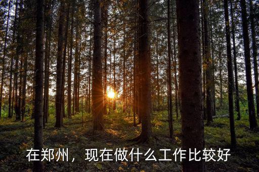 在鄭州，現在做什么工作比較好