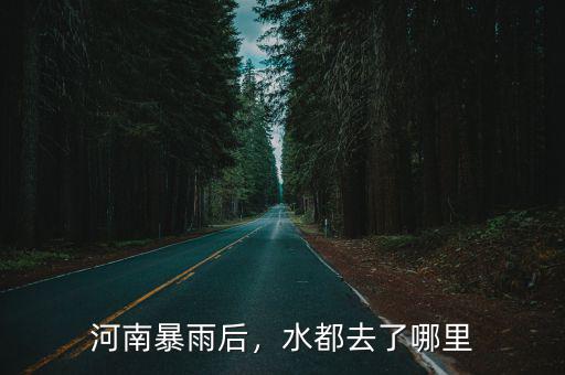 河南暴雨后，水都去了哪里
