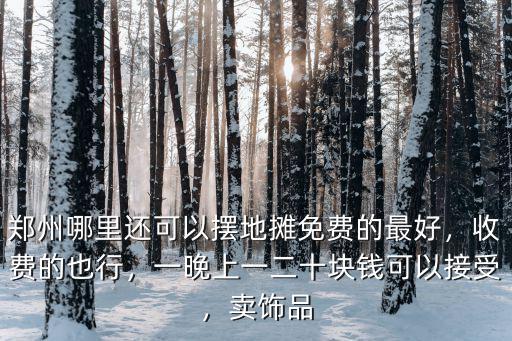 鄭州哪里還可以擺地攤免費的最好，收費的也行，一晚上一二十塊錢可以接受，賣飾品