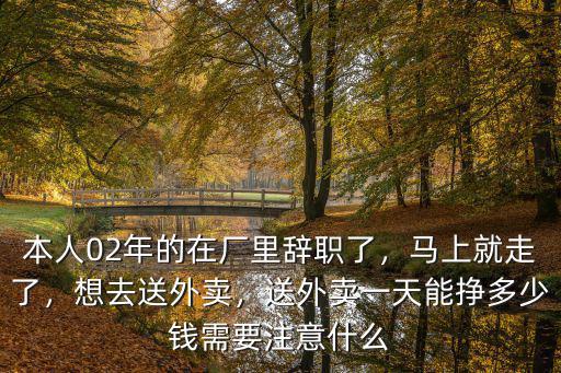 本人02年的在廠里辭職了，馬上就走了，想去送外賣，送外賣一天能掙多少錢需要注意什么