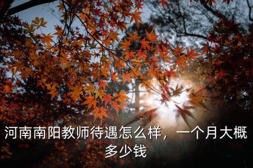 河南南陽教師待遇怎么樣，一個月大概多少錢