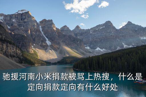 馳援河南小米捐款被罵上熱搜，什么是定向捐款定向有什么好處