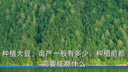 種植大豆，畝產一般有多少，種植前都需要注意什么