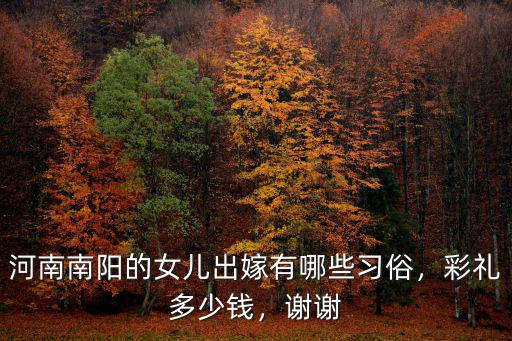河南南陽的女兒出嫁有哪些習俗，彩禮多少錢，謝謝