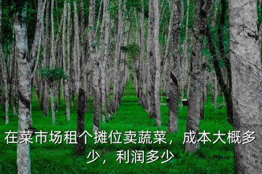 開封菜市場租金多少,成本大概多少