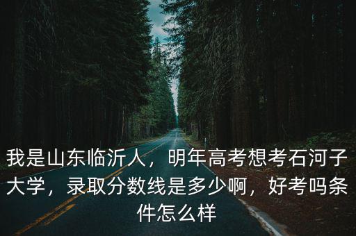 我是山東臨沂人，明年高考想考石河子大學，錄取分數線是多少啊，好考嗎條件怎么樣