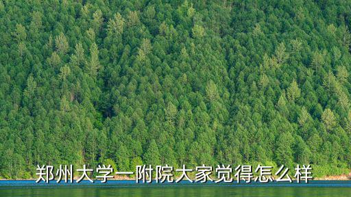 鄭州大學一附院大家覺得怎么樣