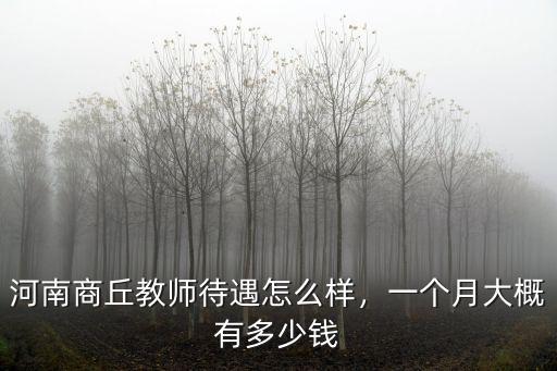 河南商丘教師待遇怎么樣，一個月大概有多少錢