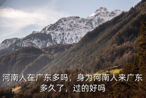 河南人在廣東多嗎，身為河南人來廣東多久了，過的好嗎