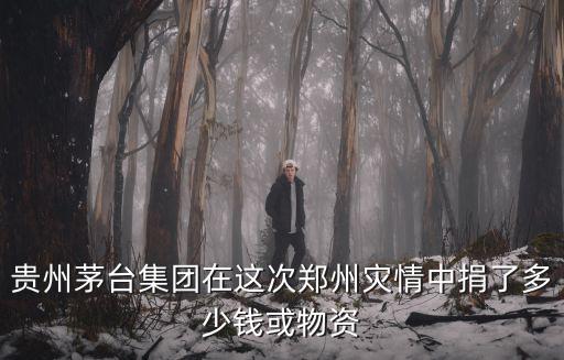 貴州茅臺集團(tuán)在這次鄭州災(zāi)情中捐了多少錢或物資