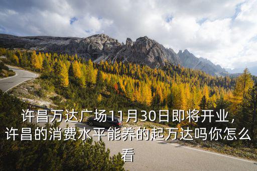 許昌萬達廣場11月30日即將開業(yè)，許昌的消費水平能養(yǎng)的起萬達嗎你怎么看