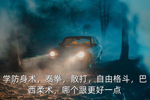 學防身術，泰拳，散打，自由格斗，巴西柔術，哪個跟更好一點
