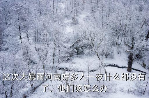 河南下大暴雨怎么辦,河南剛剛被大暴雨襲擊
