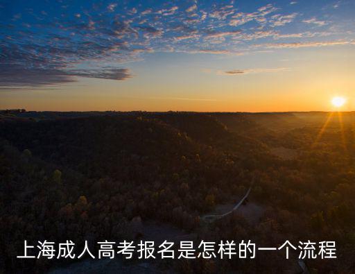 上海成人高考報名是怎樣的一個流程