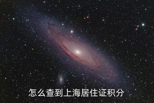 怎么查到上海居住證積分