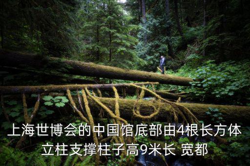 上海世博會(huì)的中國館底部由4根長方體立柱支撐柱子高9米長 寬都