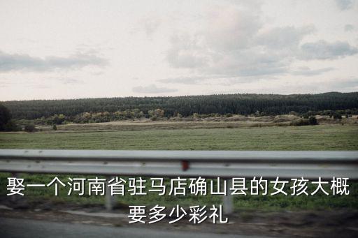 娶一個河南省駐馬店確山縣的女孩大概要多少彩禮