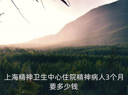 上海精神衛生中心住院精神病人3個月要多少錢