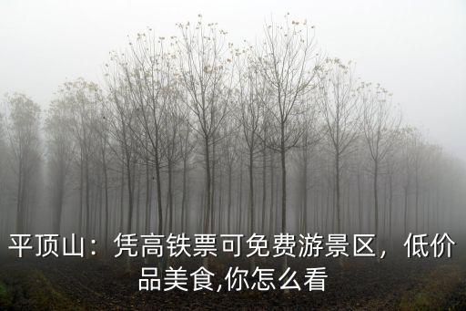 平頂山：憑高鐵票可免費游景區，低價品美食,你怎么看