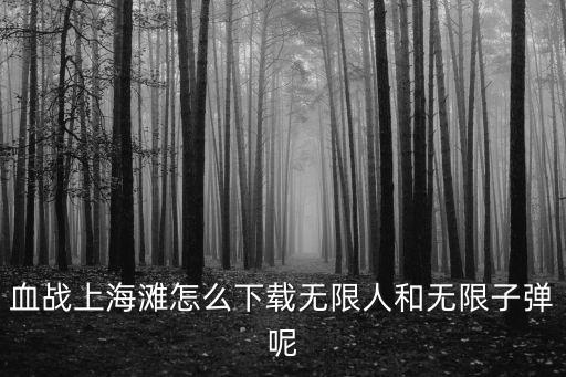 血戰(zhàn)上海灘怎么下載無限人和無限子彈呢