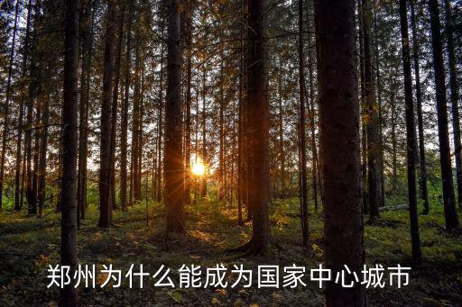 鄭州為什么能成為國家中心城市