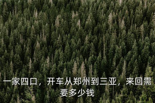一家四口，開車從鄭州到三亞，來回需要多少錢
