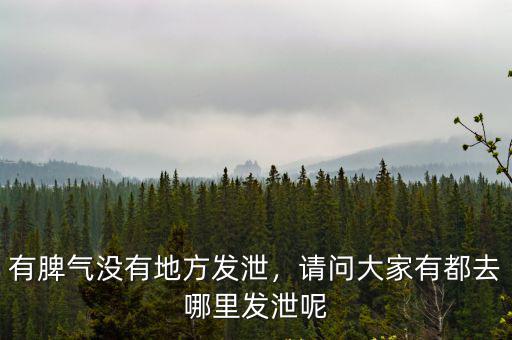 有脾氣沒有地方發泄，請問大家有都去哪里發泄呢