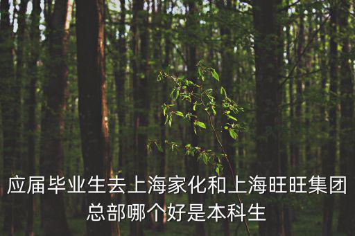 應屆畢業生去上海家化和上海旺旺集團總部哪個好是本科生
