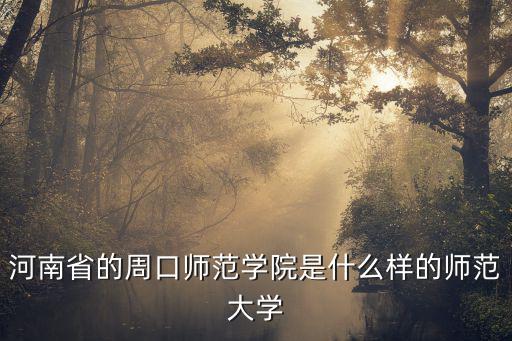 河南省的周口師范學院是什么樣的師范大學