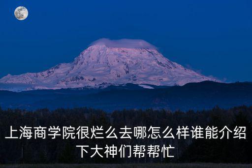 上海商學院很爛么去哪怎么樣誰能介紹下大神們幫幫忙