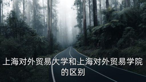 上海對外貿易大學和上海對外貿易學院的區別