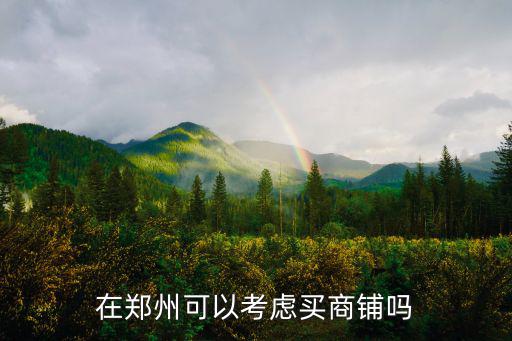 在鄭州可以考慮買商鋪嗎
