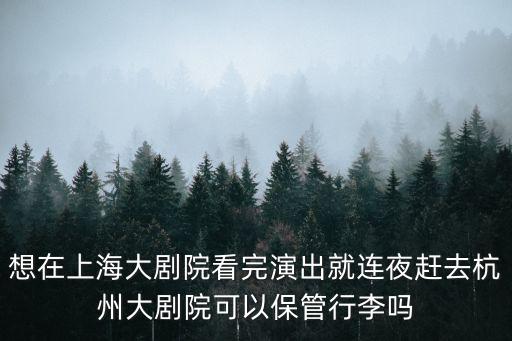 想在上海大劇院看完演出就連夜趕去杭州大劇院可以保管行李嗎