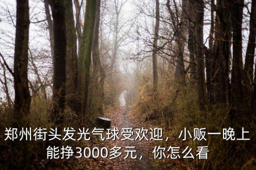 鄭州街頭發光氣球受歡迎，小販一晚上能掙3000多元，你怎么看