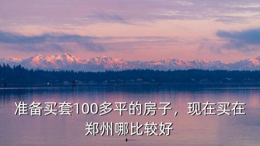 準備買套100多平的房子，現在買在鄭州哪比較好