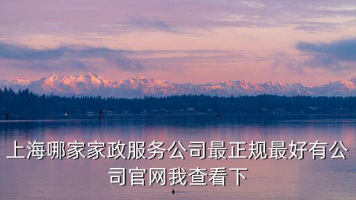 上海哪家家政服務公司最正規最好有公司官網我查看下