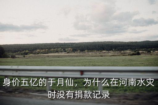 身價五億的于月仙，為什么在河南水災時沒有捐款記錄