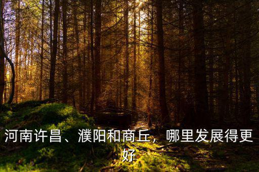 河南許昌、濮陽和商丘，哪里發(fā)展得更好