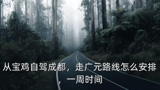 廣元到鄭州的路線怎么走,走廣元路線怎么安排