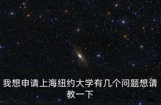 我想申請上海紐約大學有幾個問題想請教一下