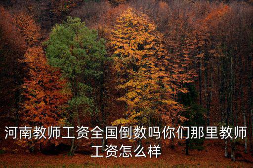 河南教師工資全國倒數嗎你們那里教師工資怎么樣